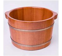 FLBT Tonneau en bois - Spa - Plancher en bois - Repose-pieds - 20 cm de haut - Chêne - Pédicure - Acupuncture - Seau de massage - Amélioration du sommeil - Lavage des pieds - Tonneau en bois - Santé