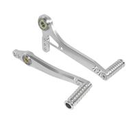 FLBZBLKASL Levier de vitesses pliable pour moto Kit de pédale frein/dérailleur réglable CNC à double roulement avec repose-pieds pour commandes reculées adaptables(Silver)