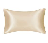 FLCA Taie d'oreiller en soie de mûrier pour cheveux et peau, soie de mûrier des deux côtés, 1 pièce (Chameau, Standard 50 x 75 cm)
