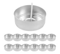 Flcivsh 150 Tasses de Bougies Chauffe-Plat en Aluminium, Kit de Préparation de Thé, Boîtes de Bougies Chauffe-Plat en Métal avec 150 Mèches de Bougie, Bougie Vide pour Les Amateurs de Bougies