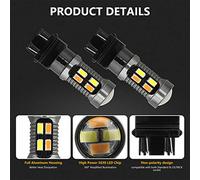 Flcivsh 2X LumièRe LED Double Couleur Ampoule 1157 BAY15D P21/5W 5630 20SMD Canbus Frein de Voiture Feu de Recul Clignotant Blanc A