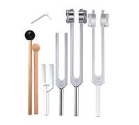 Flcivsh Ensemble de Diapason 4 PièCes (128Hz, 136.1Hz, MI 528Hz, 4096Hz), pour la GuéRison Du Chakra, la ThéRapie par le Son, le Soulagement Du Stress