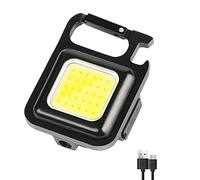 Flcivsh Lampe de Poche COB, 500 Lumens Rechargeable Porte-CléS Mini Lampe de Poche 3 Modes D'éClairage avec Ouvre-Bouteille pour la PêChe, Le Camping