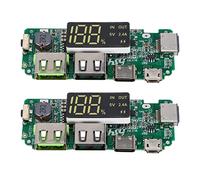 Flcivsh LED Double USB 5V 2.4A Micro-Type/Type-C USB Mobile Power Bank 18650 Module de Charge Carte de Chargeur de Batterie au Lithium 2Pcs