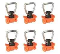 Flcivsh Lot de 6 Raccords de Rail en L à Goujon avec Anneau en D pour Rail en L, Raccord à Extrémité pour Rails D'Avion