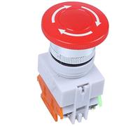 Flcivsh Rouge Champignon Bouchon 1NO 1NC Arret d'Urgence Commutateur de Bouton Poussoir AC 660V 10A
