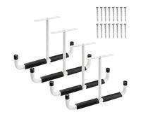 FLCPJGV 4 Pièces Crochet de Suspension Plafond Support Métal Suspendu Garage Porte-vélos Kayak Skateboard Rangement Affichage Polyvalent Installation Simple C, Blanc