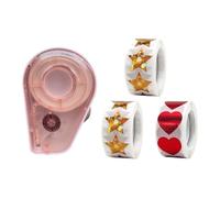 FLCPJGV 4 Pièces Distributeur Manuel Stickers Machine Rouleaux Éducatif Cadeau Système Motivation Enfant Enseignant Adapté à Récompenses Scolaires Domicile, Rose