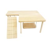FLCPJGV Accessoire en Bois pour Hamster avec Grande Plateforme, échelle, Balançoire, Exercice pour Chinchillas, Décoration Intérieure, Style C
