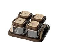 FLCPJGV Assiette de fruits secs, bonbonnières, bocaux à bonbons avec couvercle, boîte à biscuits pour le bureau du salon, Couleur Du Bois, 4 Bols