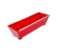 FLCPJGV Bac à Peinture Multifonctionnel de 35,5 Cm (14 Pouces) pour Mélanger Mortier, Enduit et Plâtre. Antirouille, Facile à Nettoyer, Bords Biseautés, Rouge