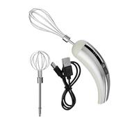 FLCPJGV Batteur électrique Sans Fil, Léger et Pratique, pour œufs et Beurre. Idéal pour Le Café et La Mousse de Lait, Argent Blanc