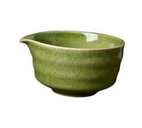 FLCPJGV Bol à matcha en céramique fabriqué à la main 450 ml Chawan Bol à thé traditionnel en porcelaine Tasse à thé japonaise, pour les amateurs de thé Cadeau, Vert Foncé