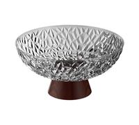FLCPJGV Bol Décoratif Coupe Fruits Plateau Pied Amovible Multifonction Trou Drainage Conception PP Forme Ronde Convient pour Salle à Manger Centre Table, Gris