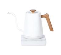 FLCPJGV Bouilloire Électrique à Col de Cygne Cafetière Théière en Acier Inoxydable avec Affichage Numérique et Contrôle de Température Précis Adaptée pour Le, Grain de Bois Blanc