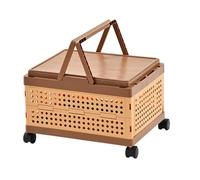 FLCPJGV Caisse de Rangement Pliable à roulettes, idéale pour Organiser Vos goûters et Biscuits, Panier de Courses pour Le Camping, la Salle de Bain et Le, Single Layer 27cm H