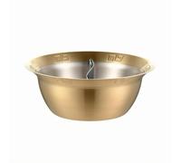 FLCPJGV Compartimentée Séparée Double Contenant Récipient Inoxydable Répartition Pratique pour Repas Multi Goûts Convient Repas Collectif Service Restauration, 28CM, Gold Divided