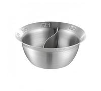 FLCPJGV Compartimentée Séparée Double Contenant Récipient Inoxydable Répartition Pratique pour Repas Multi Goûts Convient Repas Collectif Service Restauration, 32CM, Silver Divided