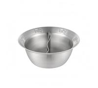 FLCPJGV Compartimentée Séparée Double Contenant Récipient Inoxydable Répartition Pratique pour Repas Multi Goûts Convient Repas Collectif Service Restauration, 30CM, Silver Divided