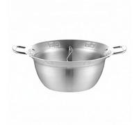 FLCPJGV Compartimentée Séparée Double Contenant Récipient Inoxydable Répartition Pratique pour Repas Multi Goûts Convient Repas Collectif Service Restauration, 32CM, Silver Divided Flat