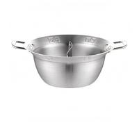 FLCPJGV Compartimentée Séparée Double Contenant Récipient Inoxydable Répartition Pratique pour Repas Multi Goûts Convient Repas Collectif Service Restauration, 26CM, Silver Divided Flat