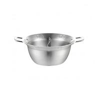 FLCPJGV Compartimentée Séparée Double Contenant Récipient Inoxydable Répartition Pratique pour Repas Multi Goûts Convient Repas Collectif Service Restauration, 30CM, Silver Divided Flat