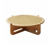 FLCPJGV Coussin Griffoir Chat Hamac Lit Surface Sisal Cadre Bois Arqué Stable pour Relaxation Chats Adapté à Sommeil Maison, Petit 40cm, Tapis De Couchage Frais