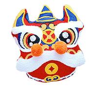 FLCPJGV Coussin Lion, Cadeau pour Le Nouvel An Chinois, Décoration Douce pour Les Cérémonies, Jouet, Coussin Cadeau de Mariage, Bleu Rouge