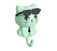 FLCPJGV Crochet Créatif en Forme de Chat Mignon pour Porte, Amusant pour Accrocher Au Mur, Crochets Décoratifs pour Clés de Cuisine, Crochets Muraux Mignons P, Vert