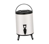 FLCPJGV Distributeur de boissons chaudes et froides en seau à lait, double couche, multifonction, grains de café, jus, baril isolé pour boissons au café, 6l