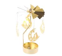 FLCPJGV Ensemble de Bougeoirs Rotatifs en Métal pour Décoration Intérieure, Lune et Chat