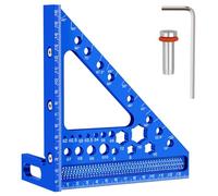 FLCPJGV Équerre de Menuisier Équerre de Traçage Rapporteur à Onglet Guide d'Angle en Alliage d'Aluminium avec Échelle Gravée pour Mesure Précise et Marquage, Bleu