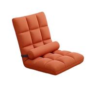 FLCPJGV Fauteuil de Sol Chaise de Sol Ajustable Dossier Pliable Canapé Tatami Pliant Coussin Ergonomique Flanelle Éponge Adapté pour Adultes Enfants Salle D'É, Orange