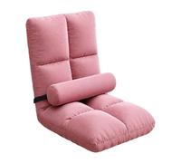 FLCPJGV Fauteuil de Sol Pliable et Inclinable, Dossier Réglable, Assise en Mousse Rembourrée de Flanelle, Idéal pour Un Salon de Jeux, Une Chambre D'étudi, Rose
