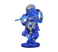 FLCPJGV Figurine de dieu éléphant en résine, décoration décorative, hauteur 22 cm, figurine pour bureau, salle de méditation, salon, table, Bleu