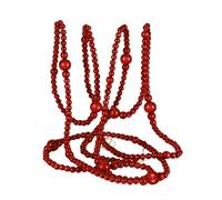 FLCPJGV Guirlande de Perles en Bois, Chapelet, Perles décoratives, Guirlande de Perles en Bois créatives de Noël, Rouge