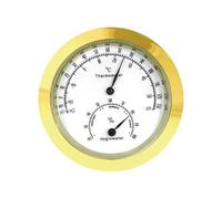 FLCPJGV Hygromètre Thermomètre Analogique Mécanique Capteur Température Humidité Métal Compact Sans Électricité Convient Aux Instruments de Musique Boîtes Mai, or