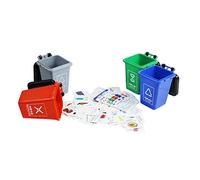 FLCPJGV Jouet de Camion Poubelle avec 108 Cartes de Tri Des Déchets, 4 Petites Poubelles éducatives Précoces, Gestion Des Déchets pour Filles, Enfants, Garçon, GRAND