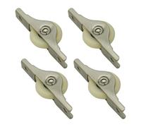FLCPJGV Lot de 4 poulies de fenêtre en nylon à pousser et à tirer, quincaillerie de roue à fente, roulettes de porte, Petit Blanc