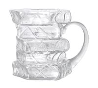 FLCPJGV Mug à Café Original en Résine Borosilicatée avec Motif Livres Léger et Robuste Capacité 420ml Adapté Aux Amoureux des Romans et des Bibliothèques, Tasse Transparente