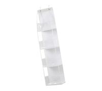 FLCPJGV Organisateur de Rangement sur Porte Étagères Suspendues Derrière La Porte Fenêtres Transparentes Poches de Grande Capacité pour Chambre d'enfant, Blanc, 4 grilles