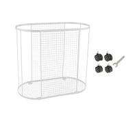 FLCPJGV Panier de Rangement pour Tapis de Rack Mobile pour Équipement Sportif en Métal Solide avec roulettes Adapté Aux Gymnases et Espaces D'Entraîneme, Blanc