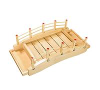 FLCPJGV Plateau à sushi en bois, assiettes en forme de pont en de bois, M