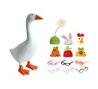 FLCPJGV Porte-clés Oie Support à Clés Original Statue de Canard Figurine Ludique Incluant Six Tenues Interchangeables Adapté pour La Décoration de L'Entrée E