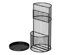 FLCPJGV Porte-parapluie En Fer pour Entrée Support à Parapluies Solide et Stable Rangement Multifonction D'Accessoires Adapté pour Couloir Bureau Hôtel Maison, Noir