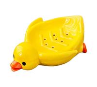 FLCPJGV Porte Savon En Forme de Canard Amusant Boîte à Savon Plat En Céramique Support Drainant Maintient Savon Sec Approprié pour Salle de Bain, Jaune