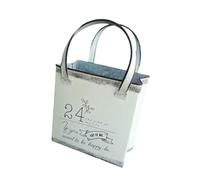 FLCPJGV Pot de Fleurs en Fer Forgé en Forme de Sac à Main, Idéal pour La Décoration de Mariage, à Poser sur Un Rebord de Fenêtre, Une Clôture Ou à L'extér, Blanc