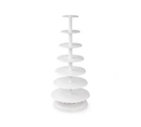 FLCPJGV Présentoir à Gâteau Multi-niveaux Support Plateau Base en Plastique Résistant pour Gâteaux Superposés et Espacement 18 Cm Plateaux Jusqu’à Seize Pouces Adapté aux Traiteurs Buffets Foyers