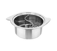 FLCPJGV Shabu Hot Pot Double Séparée Casserole à Cuisson Soupe avec Cloison Pot de Cuisine Chinois en Acier Inoxydable Ustensile à Double Saveur, Sans Couvercle