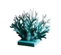 FLCPJGV Statue Coral Artificielle Résine Sculpture Ornement Décoratif Corail Table Cabinet Inspiration Vintage Adaptée Décoration Salon Entrée Hôtel Bibliothè, Bleu 18cmx15cm